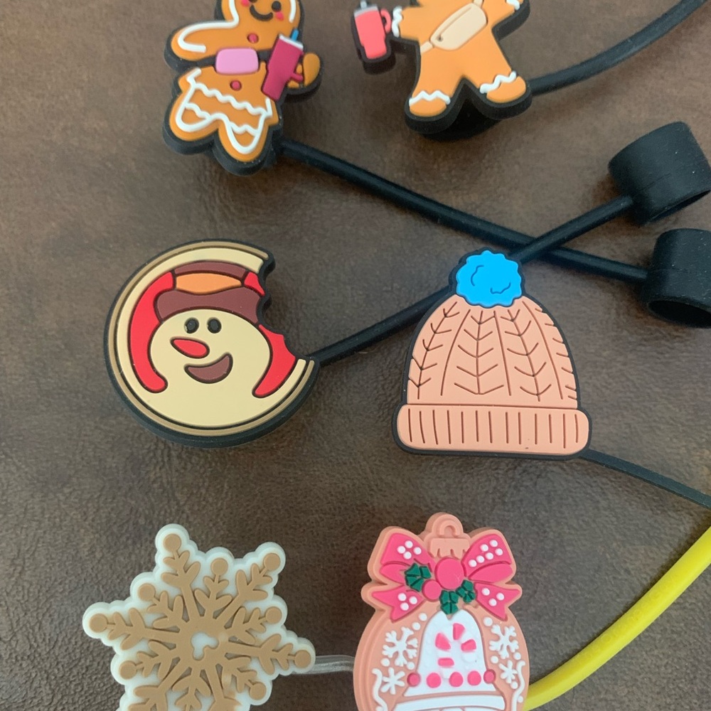 Christmas Stanley and Starbucks straw toppers